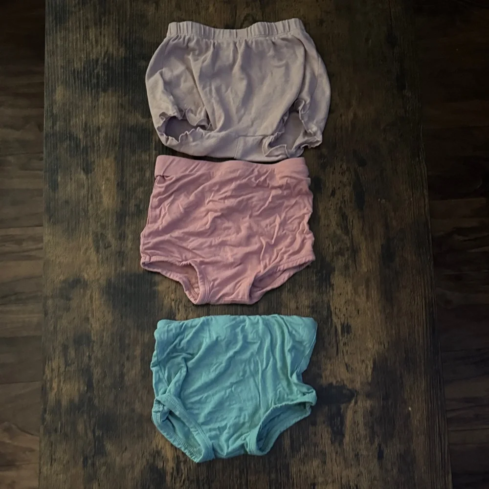 Kids Cotton Bloomers Set - Pink, Blue, and Mauve.